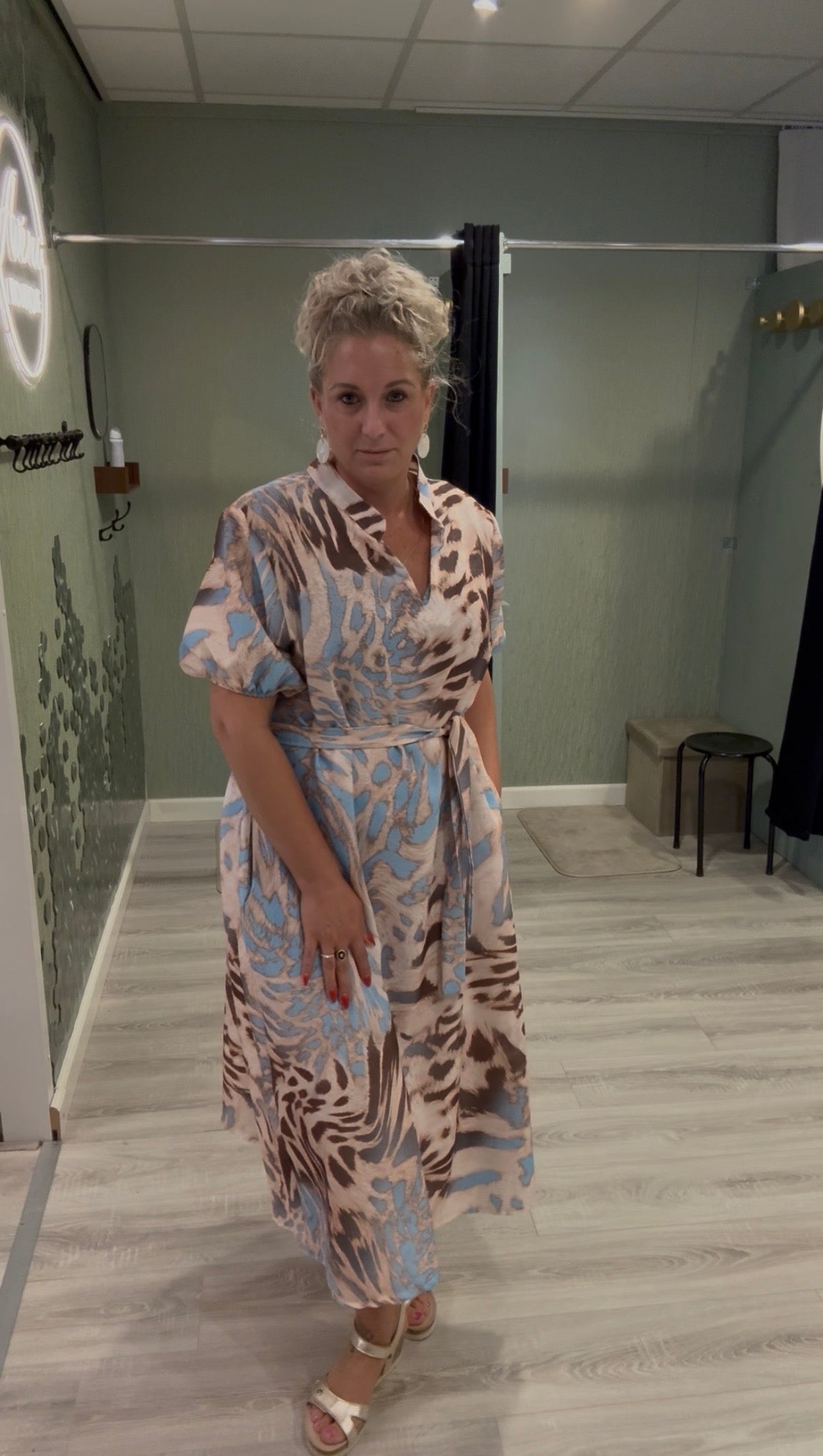 Jurk print blauw