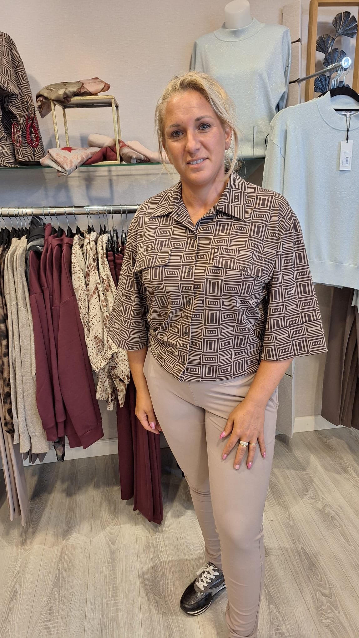 ZOSO top Cameron espresso/taupe