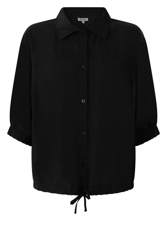 Zoso top Lisa zwart en beige modal