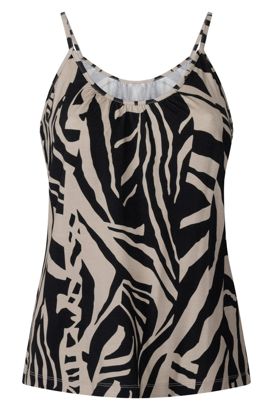 Zoso top Sanna print zwart-zand