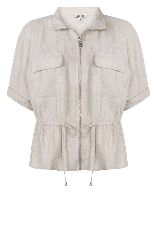 Zoso Blouse Vivian beige linnen
