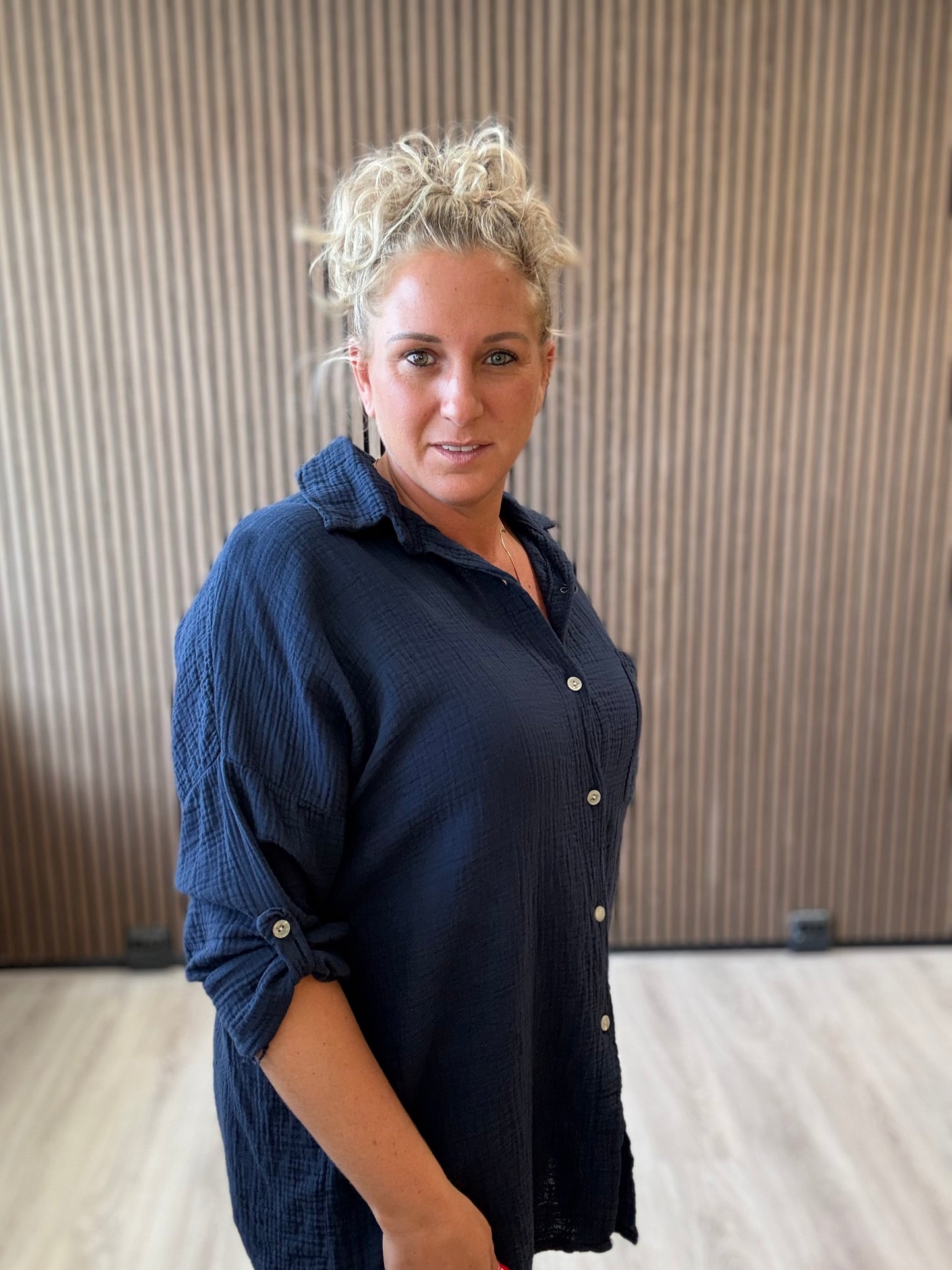 Blouse blauw katoen