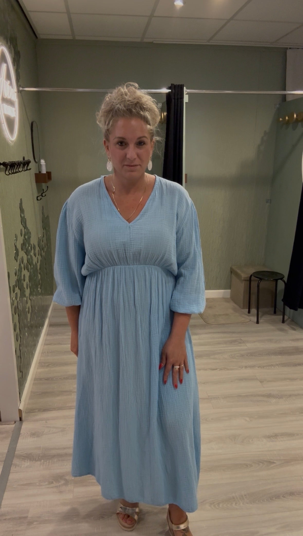 Jurk blauw katoen