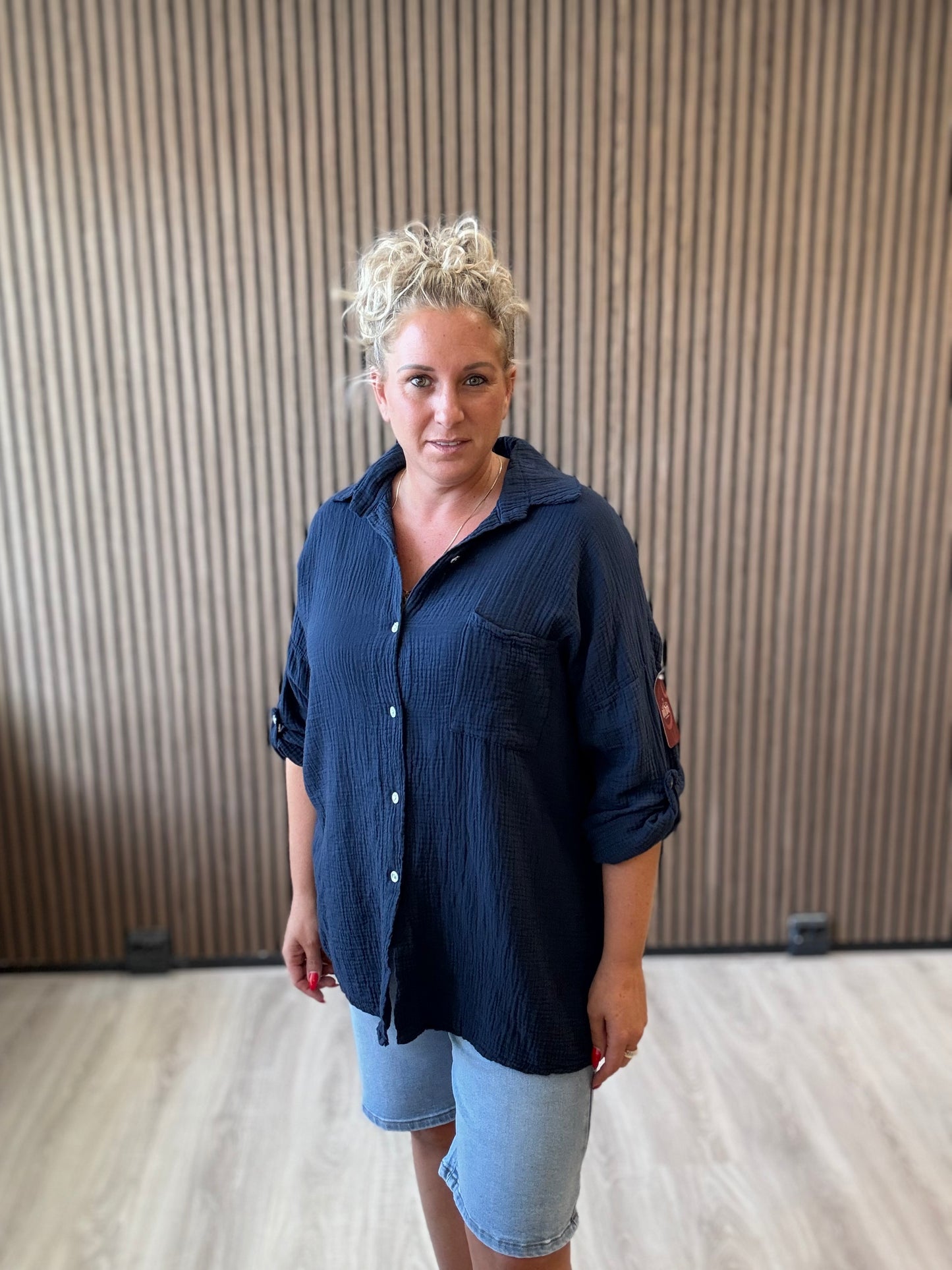 Blouse blauw katoen