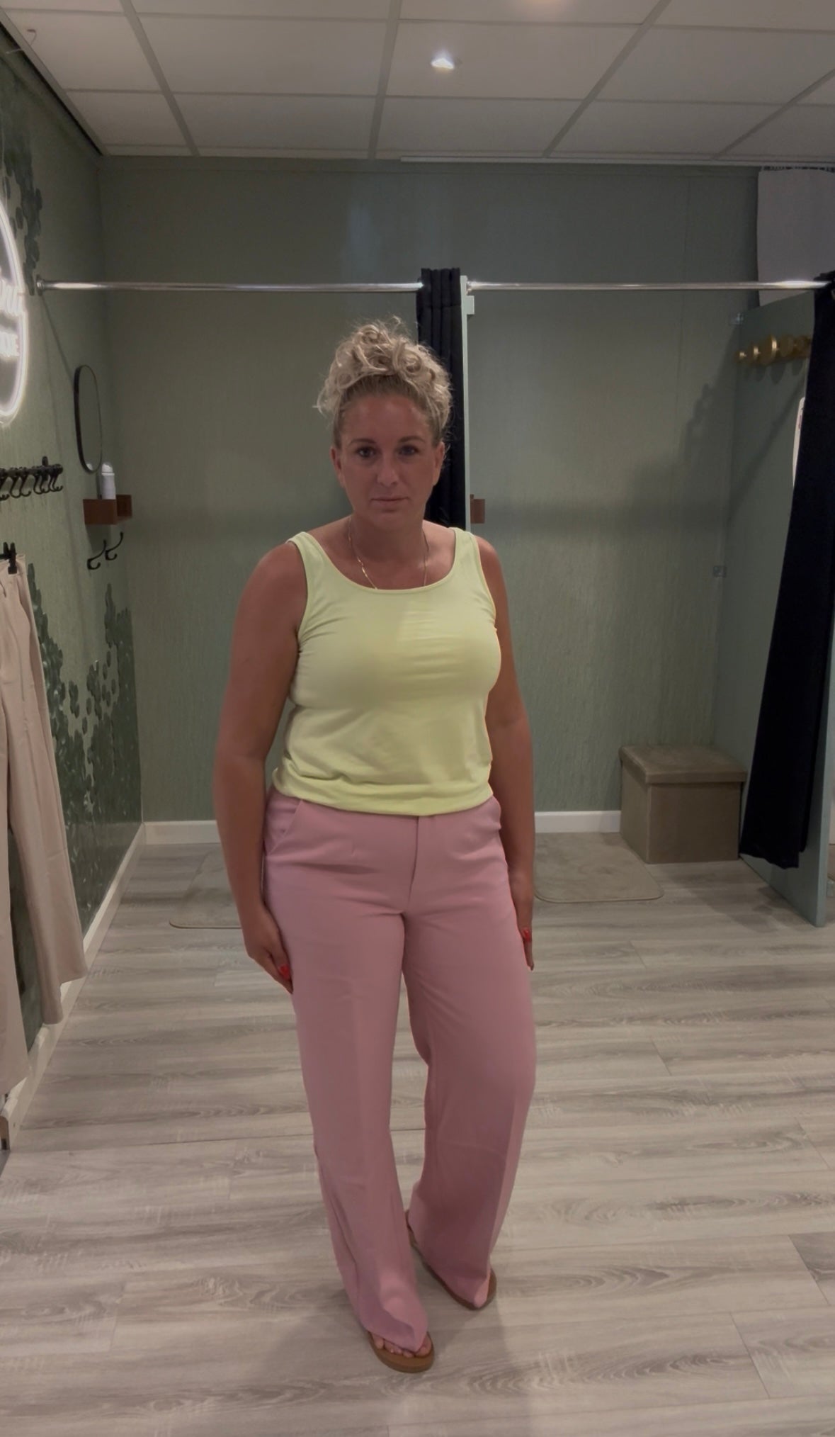 Norfy pantalon Roze en Beige