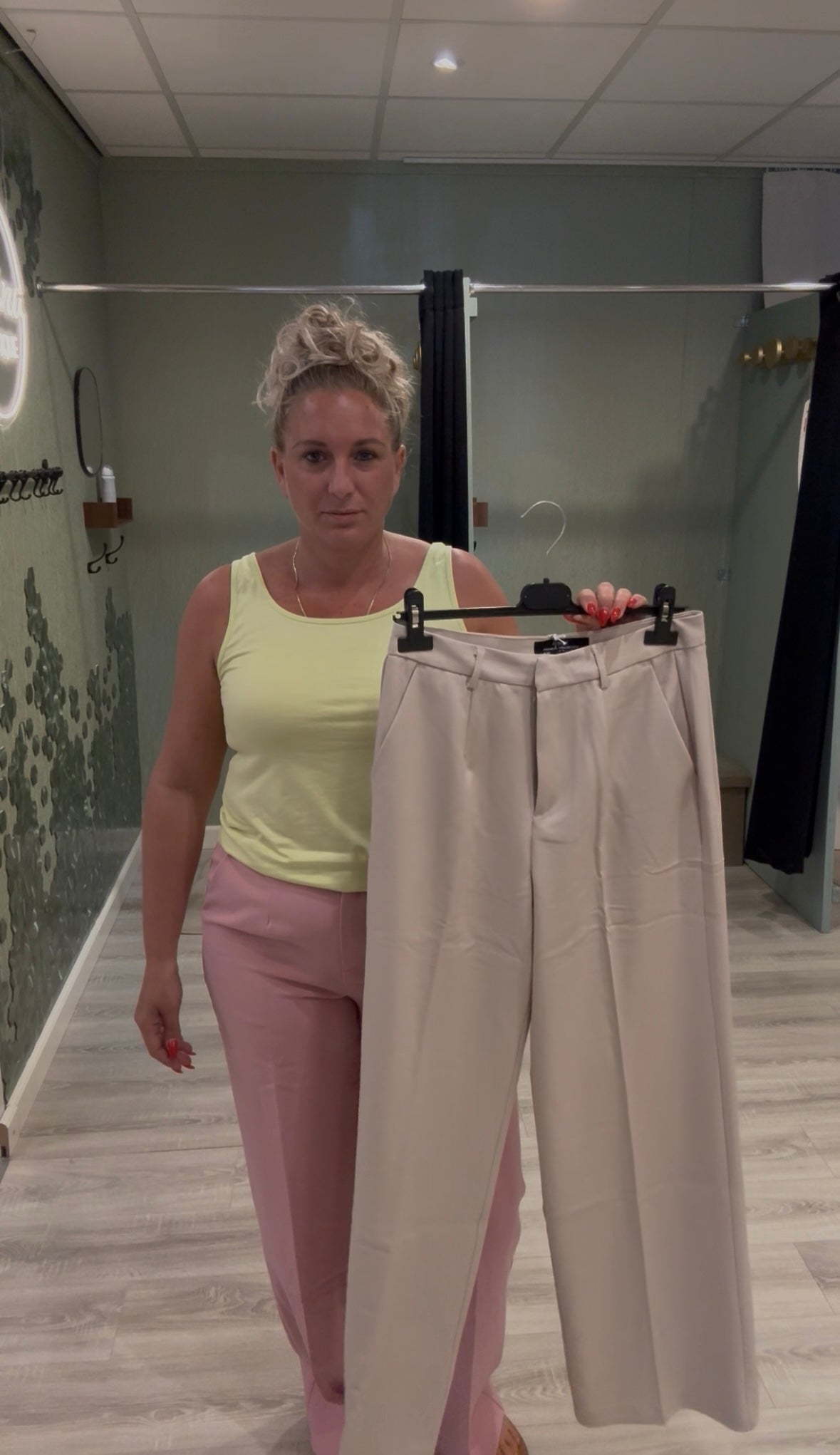 Norfy pantalon Roze en Beige